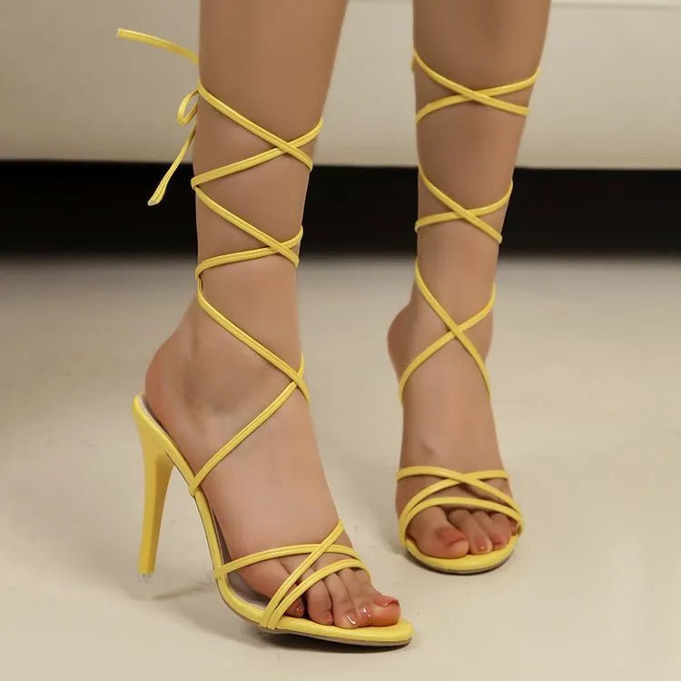 Cross Strap Stiletto Sandals - Real fashion