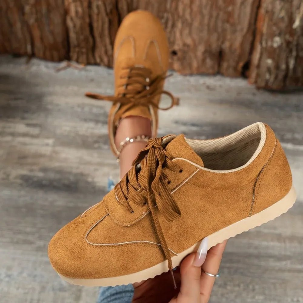 Lace Up Round Toe Sneakers - Real fashion