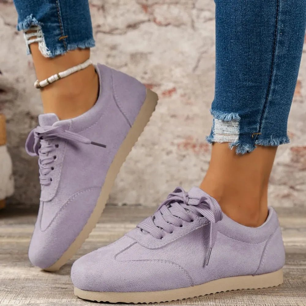 Lace Up Round Toe Sneakers - Real fashion