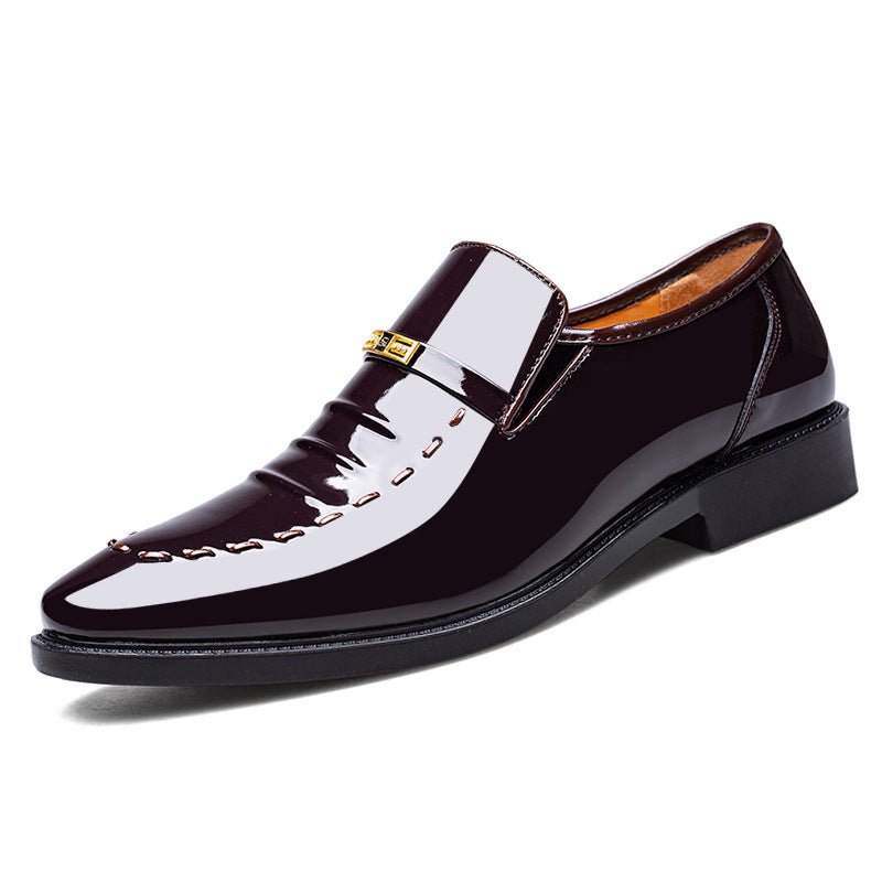 Large size leather shoes, men's breathable Korean style shoes, business formal low cut shoes - Real fashion