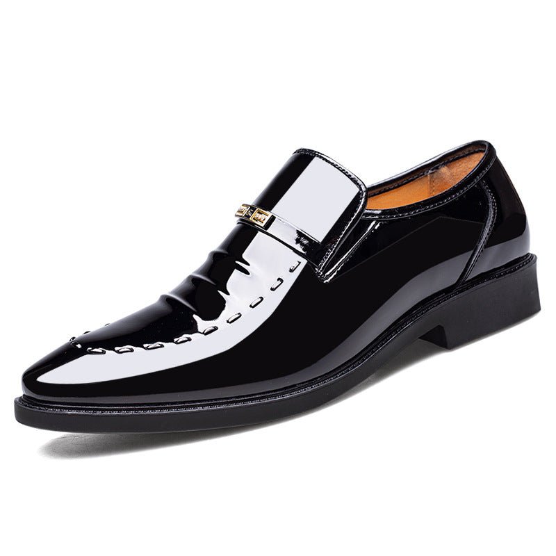 Large size leather shoes, men's breathable Korean style shoes, business formal low cut shoes - Real fashion