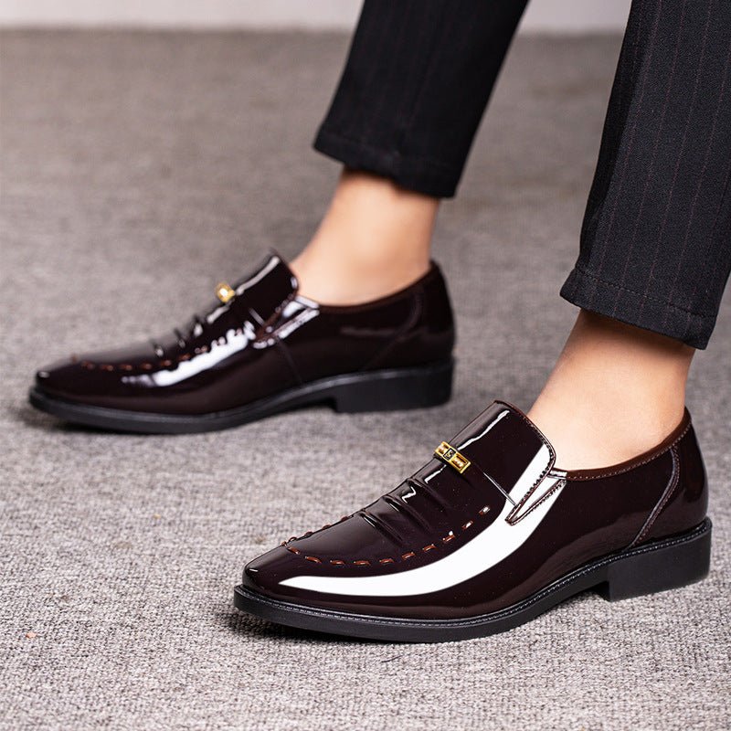 Large size leather shoes, men's breathable Korean style shoes, business formal low cut shoes - Real fashion