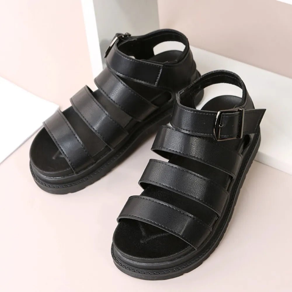 Peep Toe Buckle Platform Sandals - Real fashion