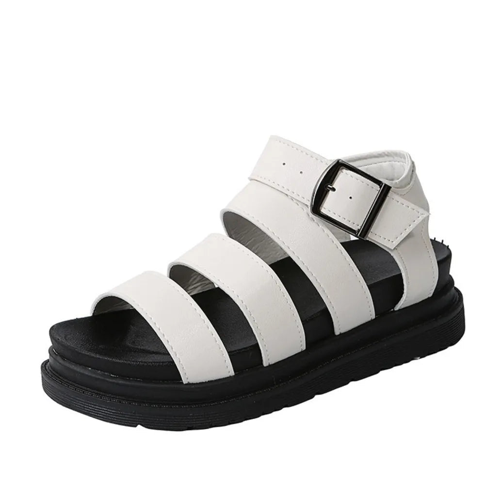 Peep Toe Buckle Platform Sandals - Real fashion