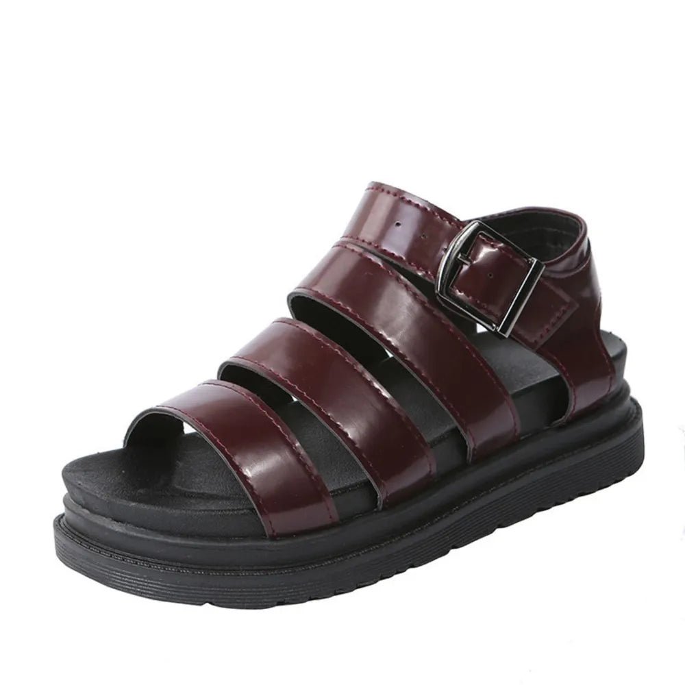 Peep Toe Buckle Platform Sandals - Real fashion